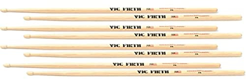 Vic Firth American Classic Series Drumsticks - 7A - American Hickory - Holz Tip - Natur- 4 Paar Value Pack