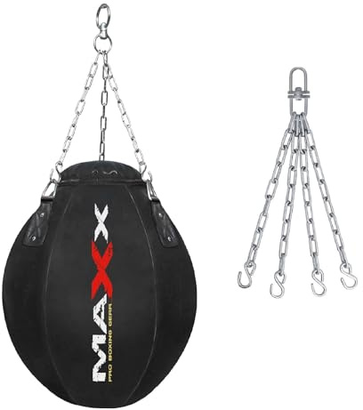 MAXX boxing Heavy Filled Wrecking ball punch bag set, bracket mitts+FREE CHAIN Punching bag Set, (BAG ONLY)
