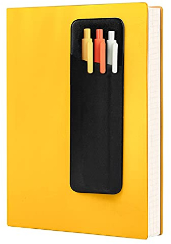 Epessa Stick-On Pen Holder for Notebook, Adhesive Pencil Sleeve Pouch for Hardcover Journals, Planners, Notebooks, Reusable Pen Pocket Organizer Easy to Remove (1 Pack)