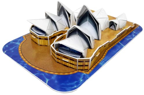 Edu-Sci 3D-Puzzle Sydney Opernhaus, 29 Teile, Weiß, Anfänger, ab 7 Jahren, 185 mm x 133 mm x 58 mm