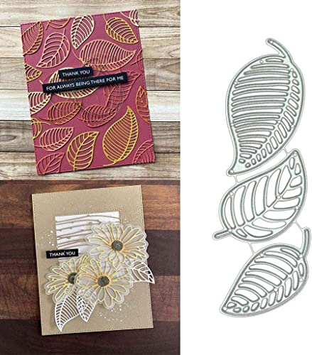 Leaf Vein Cutting Dies for Card Making,Leaf Vein Cutting Dies Cut Stencils for DIY Scrapbooking Photo Album Decorative Embossing Paper Dies for Card Making Templated+Cute Brooch Pin