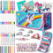 Auney Malset für Kinder 3 4 5 6-9 Jahre,Malkoffer für Kinder,Federmäppchen Mädchen Schreibset Inklusive Glitzerstifte,Filzstifte,Buntstifte,Malstifte und Gel Stift,Einhorn Geschenke für Mädchen