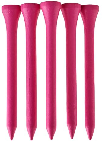 TH Golf Bambus-Golf-Tees, 70 mm, 50 und 100 Stück, mehrere Farboptionen, umweltfreundlich, nachhaltig, langlebig, Bambus-Golf-Tees (50, Neonrosa)