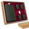 Flachmann Geschenkset für Männer • Militär Design Matt-Schwarz o. Matt-Grün • Edelstahl Flachmann Set mit Becher & Trichter • Geschenk für Männer • 9 oz / 265 ml • Wandern Zubehör (Grün)