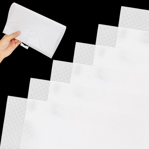 LYLIDIA 6 Pièces Canevas Sac Blanc 14 CT Grilles en Plastique Feuilles de Toile en Maille Écran pour Bricolage Broderie l'Artisanat Projets de Crochet (28 x 21 cm)