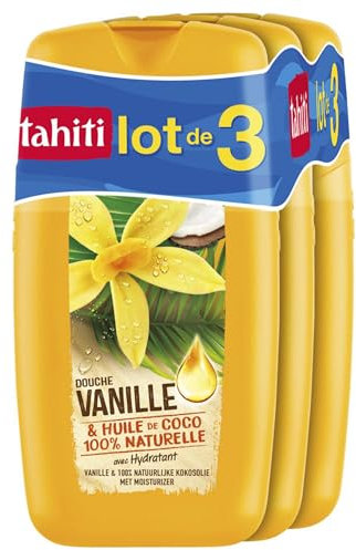Tahiti Flacone gel doccia olio di cocco e vaniglia - idratazione naturale - 3 x 250 ml