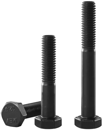 YIIFLY M10x 70mm, M10 Hex Head Screws Bolts, M10x1.5 bolt, 12.9 Grade Alloy Steel, Hexagon Head Bolts, Black Oxide Finish, Half Thread,Quantity 6