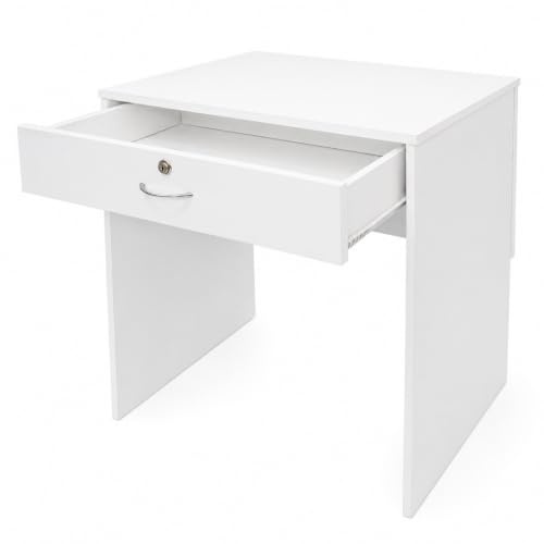 Absolute Deal White Desk Home Office Computer Study Table Lockable Drawer