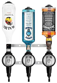 Chabrias Ltd Professional 3 Wall Bar and 25ml Spirit Optics – UK-Made Government-Stamped Liquor Dispenser Rail – Heavy-Duty All-Metal Wall-Mounted Bar Optics System
