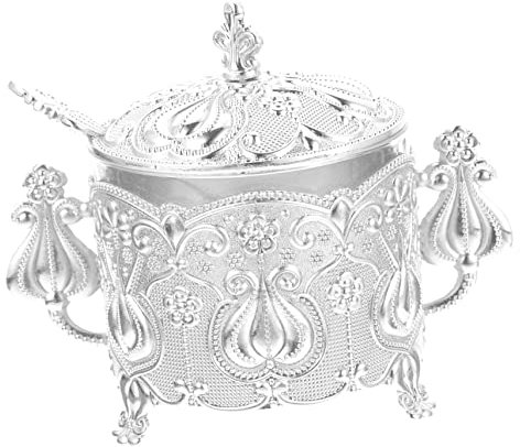 Cabilock Tarro De Azúcar y Miel Para Cocina Diseño Relieve Caja Para Condimentos Tapa Para Tarro De Especias y Azucareros