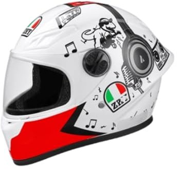 QJWMatic Integralhelm Für Kinder, Motorradhelm, Elektroroller, ATV-Helm, ECE-Geprüft Mit Sonnenblende Für Jungen Und Mädchen Von 3 Bis 10 Jahren C,48-54cm