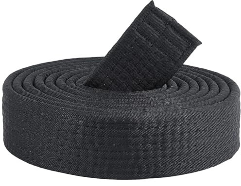 CREATCABIN Schwarze Karate Gürtel Kampfsport Gürtel Judo BJJ Jiu Jitsu TKD Aikido Einheitlicher Ranglistengürtel Universell Passend Gürtel Taekwondo Für Männer Frauen Sport Trainingsausrüstung 260cm