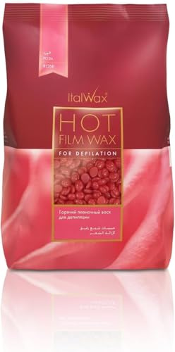 Italwax Classic Line Rose Hårda vaxpärlor 500 g (1,1 lb) – Mellanlång stelningstid stripplöst vax för stora ytor och grovt hår – Tillverkad i Italien