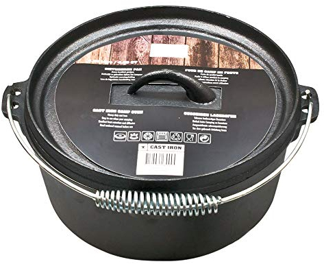 Spetebo - Forno olandese 25 cm in ghisa con manico, per arrosti e per cucinare al fuoco