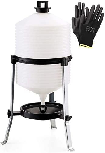 Zootec Bebedero para gallinas, Pollos, Patos, Gansos, Gansos, automático de plástico con depósito de 30 litros, fácil de Rellenar, Mover y Limpiar [Made in Italy] + Guantes Talla 9