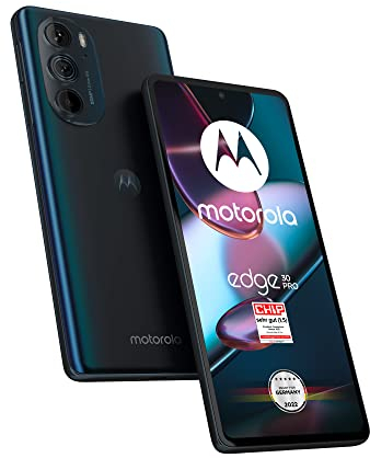Motorola Moto Edge30 Pro - Smartphone (Pantalla 6,7 FHD+, cámara de 50 MP, 12/256 GB, 4800 mAh, Android 12), Cosmos Blue (Incluye Funda Protectora + Adaptador para Coche)