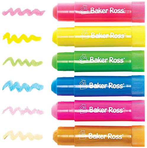 Baker Ross FC552 Fairy Poster Paint Sticks - Pack of 6, Arts and Crafts for Kids, Kids Paints, Mess free painting