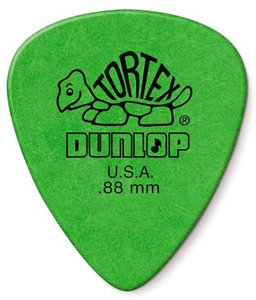 JIM DUNLOP - 418F088 Set 24 Plettri Tortex Standard 0.88 mm | Elevata Resistenza, Grip Opaco e Attacco Brillante, Colore Green