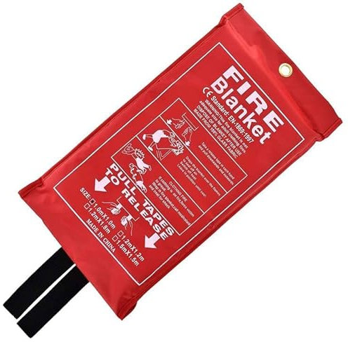 Fire Blanket 1 X 1m, Quick Unfolding Safety Blanket, Emergency Survival Safety Fire Blanket for Home, Kitchen, Garage, Office, Caravan, Car (1)