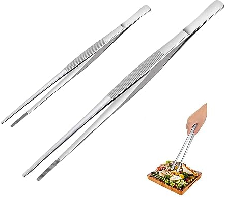 Pinze da Cucina,2 Pezzi Pinze Pinze Cucina Professionali Cucina Acciaio Pinza in Acciaio Inossidabile per Spaghetti per Barbecue,Grigliatura e Servizio 20cm 30cm