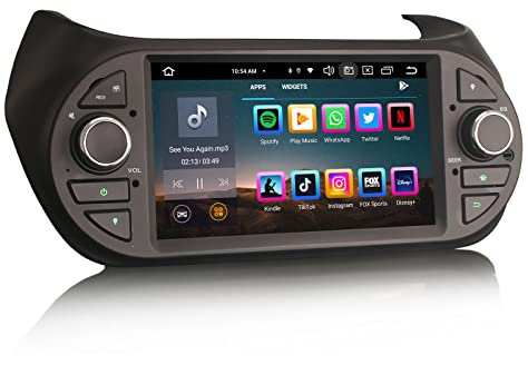 Erisin 7 Pollici 8-Core Android 13 Autoradio Navigatore GPS per Fiat Fiorino Qubo Citroen Nemo Peugeot Bipper Supporto Touch Screen Wireless CarPlay Android Auto Bluetooth 5.0 DSP DAB+WiFi 4GB+64GB