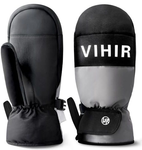 Vihir vattentäta vinterhandskar, skidhandskar män kvinnor vindtäta, 3 m Thinsulate varma cykelhandskar, pekskärm vinterhandskar, snowboardhandskar