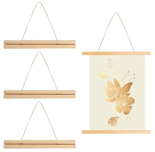 3 Stück A3 Posterleiste Holz: TOATELU 31cm Magnetisch Posterschiene, Holz Poster Aufhänger, Bilderleiste Posterhänger für Bilderrahmen, Poster, Photos, Wandbilder
