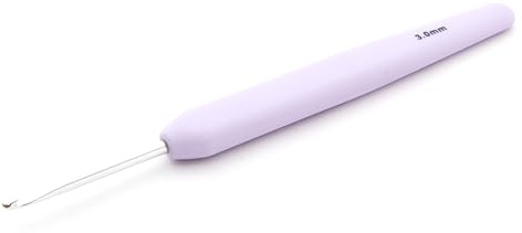 KnitPro Waves Crochet Hooks – 3mm Crochet Hook, Ergonomic Soft Handles, Soft Rubber Grip for Arthritic Hands, Light & Comfortable Crochet Needles for Knitting, Berry Blush