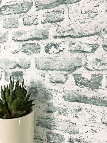 Newroom Tapete Grau Vlies Steinoptik - Industrial Backstein Ziegelstein 3D Optik für Wohnzimmer Schlafzimmer