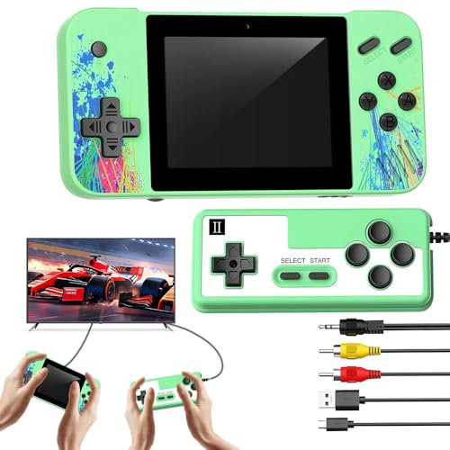 Vmxlso Console Portable, écran Couleur de 3,5 Pouces, Console de Jeux Portable Préchargée avec 800 Jeux Classiques, Console Portable Retrogaming, Console Retrogaming Portable pour Enfants Adultes