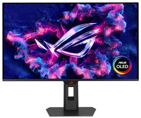 ASUS ROG Strix OLED XG27ACDMS 27 Zoll WQHD Gaming Monitor (280 Hz, 0.03ms GtG, G-Sync, FreeSync, AdaptiveSync, ELMB, 10-bit QD-OLED Panel, 16:9, 2560x1440, DP 1.4, HDMI 2.1, USB-C mit 15W, Ergo.)