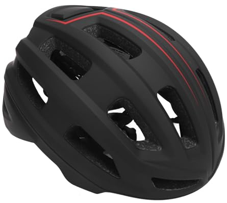 RASTKY Casque de Vélo de Montagne de Route pour Hommes et Femmes, Casque de Cyclisme Léger et Respirant Réglable, Matériau PC EPS, Convient à Un Tour de Tête de 22,8 à 24,0 Pouces (Black)