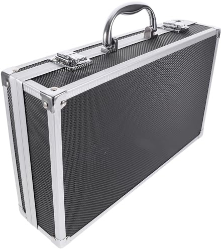 Micrófonos Inalámbricos, Caja Portátil de Aluminio para Dos Unidades | Organizador Protector Negro Estructura Multiranura y Espuma, Ligero para Karaoke y Grabación, Transporte Manual Seguro