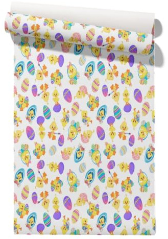CEVAN Papier Peint 3 D Pochette Vinyle 33 Tours Canard Peindre PVC Adhesif Mural Dessins Animés Mignons De Pâques Papier Imperméable Résistant À L'Huile Pour Murs Cuisine 45x500cm