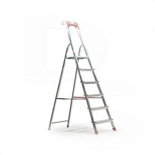 Kasart scala scaletto uso domestico in alluminio portata 150 kg made in Italy certificata EN 131 (7 gradini)