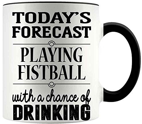 Funny Gift For Who Playing Fistball 11oz Accent Mug - Today's Forecast Playing Fistball With A Chance Of Drinking