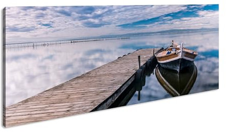 Diapositiva sul molo Panorama 80 x 40 cm, stampa digitale di alta qualità con cornice