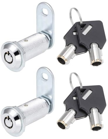 Recogwood 2 cerraduras tubulares de leva, cerraduras de almacenamiento de seguridad de cilindro de 40 mm para puerta, buzón, cajón, armario, buzón, buzón, llaves diferentes