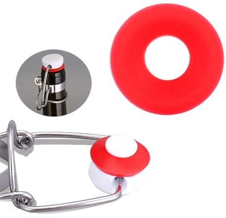 Haosie Joint Bouteille Limonade, 25 Pièces Joints en Silicone Rouge，Joints en Caoutchouc Pour Bouteilles, Pour Swing Flip Top Bottle Home Brew Joint de Bouteille de Bière