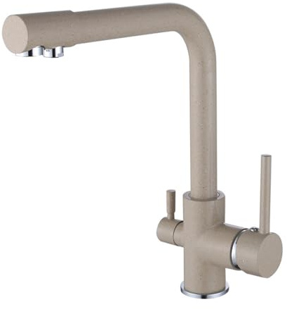 Miscelatore 3 Vie Cucina Rubinetto Lavabo Cucina Avena Rubinetti Cucina a Doppia Leva 3 in 1 Miscelatore Cucina per Acqua Potabile