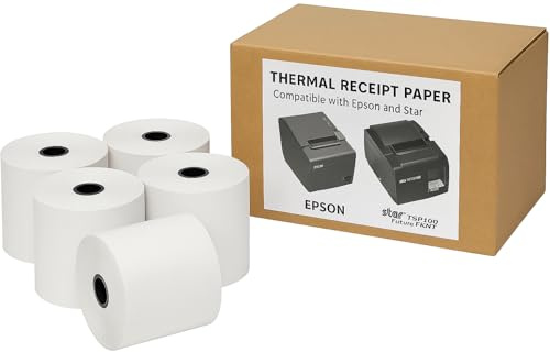 EOM-POS Thermal Receipt Printer Paper Rolls 3 1/8 [80mm] [3.125 x 230'] - 5 Rolls