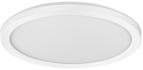 Osram ORBIS Ultra Slim Deckenleuchte 235mm, weiß, 15W, 1640lm, homogenes, warmweißes Licht (3000K) + Hintergrundlicht, dreistufige Dimmbarkeit über Wandschalter, ultraflach, Schutzklasse IP20