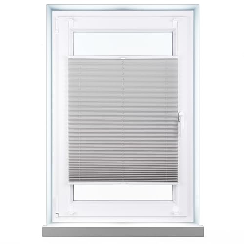 Shadoo Home® Plissee ZUM KLEBEN nach maß – Große Auswahl: 23 Farben, Breite 30–129cm, Höhe 50–230cm – Blickdicht & lichtdurchlässig Plissee für Fenster & Balkontür - Angepasste Breite alle 1 cm