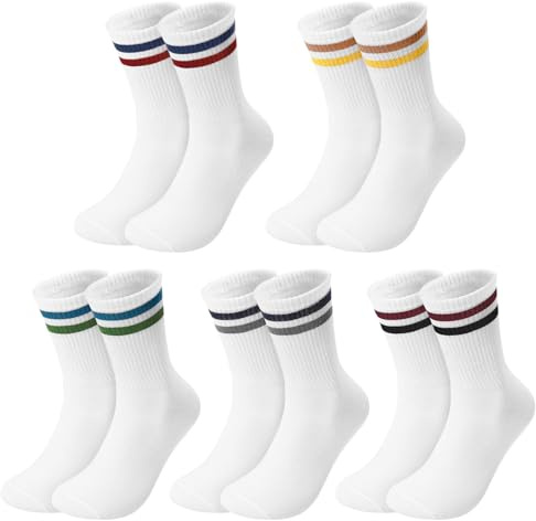 Kotashion 5 Paires Chaussettes Homme 43-46 Chaussettes Sport Homme et Chaussette Homme pour Chaussettes Tennis, Course, Fitness, Cyclisme - Chaussette Blanche Homme Confort Respirantes