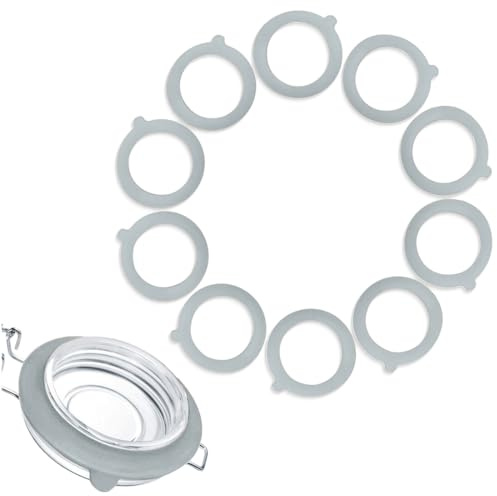 COYUN 10 Piezas Juntas de Silicona para Tarros, Junta de Silicona de Repuesto, Anillos de Sellado para Frascos, Junta Hermético de Repuesto, para Frascos de Vidrio, Almacenamiento de Alimentos, Gris