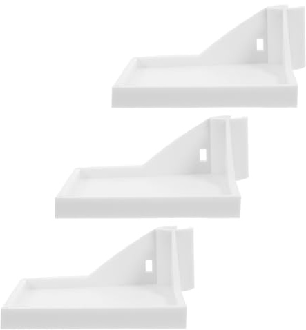 Kisangel 3 Piezas Soporte de Esquina Blanco para Tienda de Cultivo , Estante para Postes de Plantas Ajustable y Resistente, Accesorio para Higrómetro y Cámaras, Adecuado para Jardinería