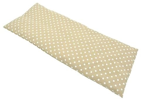 NATURMOOR Weizenkornkissen 50x20 cm – Medizinprodukt CE Wärmekissen Klasse I aus Baumwolle, natürliche Weizenfüllung, Wärme- & Kälteanwendung - Beige mit weißen Punkten