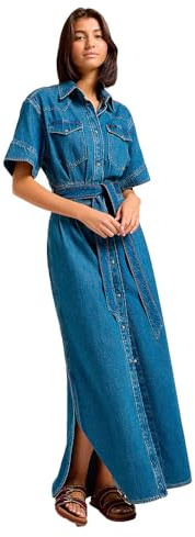 Lee SS Maxi Western Dress Robe décontractée, Berry Bowl, L Femmes