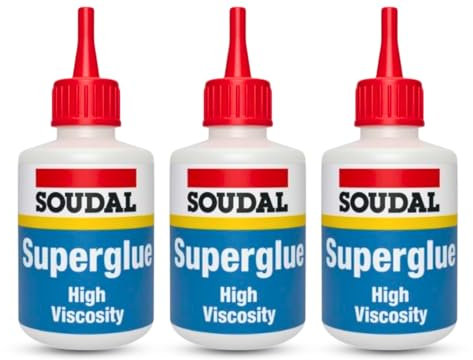 3x Soudal Super Glue High Viscosity 50g Cyanoacrylate based adhesive