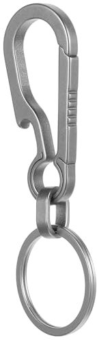 Titan Karabiner Schlüsselanhänger,Tragbar Schlüssel Karabiner mit Flaschenöffner,Titan Schlüsselanhänger für Camping Wandern Autoschlüssel Rucksack Reisen